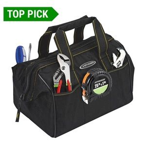 12” Black Heavy Duty Tool Bag with 21 Pockets